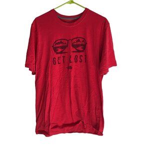 THE NORTH FACE RED "GET LOST" SUNGLASSES GRAPHIC T-SHIRT MENS SIZE LARGE